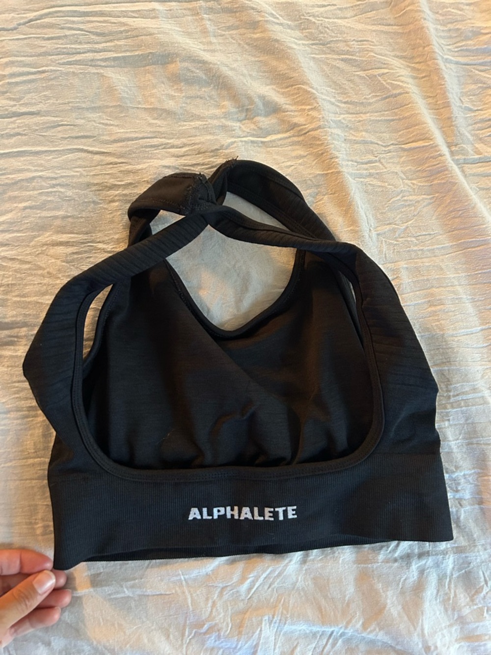 Alphalete Black Seamless Racerback Sports Bra